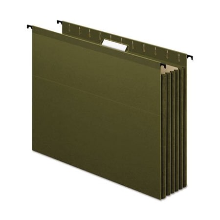 Tops Business Forms Pendaflex, SUREHOOK HANGING POCKET FILE, LETTER SIZE, 1/5-CUT TAB, STANDARD GREEN, 4PK 09217